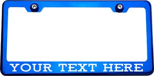 Ansley Font Personalized Custom Laser Engraved Blue License Plate Frame Ferrari - Picture 1 of 12