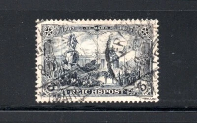 Germany 1900 old 3 Mark "Reichspost" stamp (Michel 65) nice used - Image 1 of 2