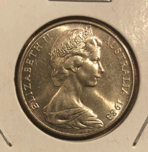 1983 AUSTRALIA 10 Cents UNCIRCULATED Lyrebird Copper Nickel Coin-KM#65 - Picture 1 of 4