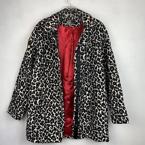 Kut From Kloth Coat Womens Medium Animal Print Snap Lined Old Money Classy - Picture 1 of 12