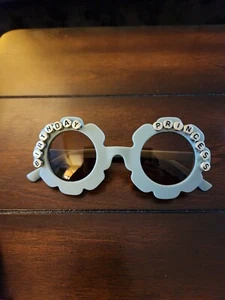 Flower Toddler Sunglasses Birthday Princess Beads Decorative Fun Blue - Picture 1 of 4