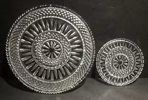 1 dessous de plat + 1 dessous de bouteille en verre cristal pointes de diamants - Imagen 1 de 3
