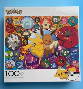 NEW-SEALED-2020-Pokemon-100 pc Jigsaw Puzzle-Pikachu-Eevee - Picture 1 of 6