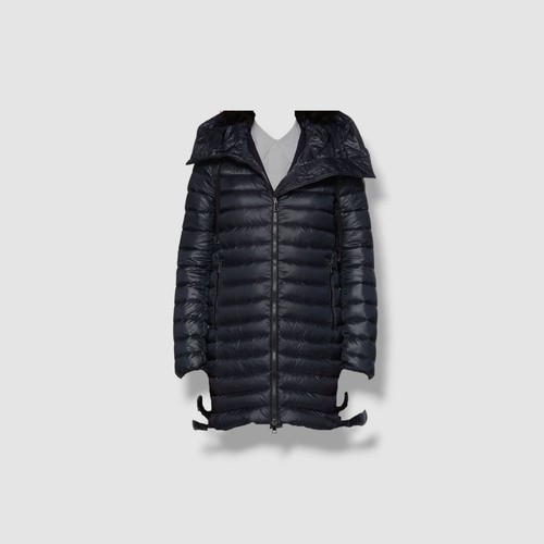 Giacca con cappotto tampone Moncler da donna blu rubino lucido $1595 taglia 1 XS