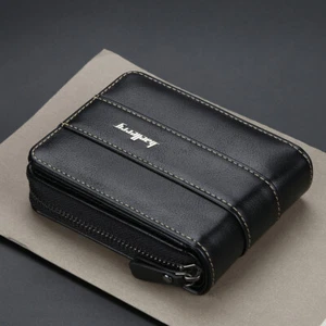 Men RFID Blocking Leather Bifold Wallet Credit Card ID Holder Zip Around Purse - Picture 1 of 12