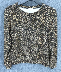 J Crew Sweatshirt Damen Small Animal Print U-Boot Ausschnitt Pullover Boho Retro Y2K - Bild 1 von 6