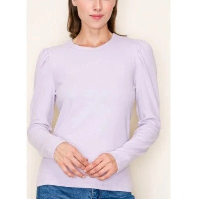 A.L.C. Pullover de algodón Karlie manga abullonada cuello redondo lavanda para mujer talla XL Foto 1 de 4