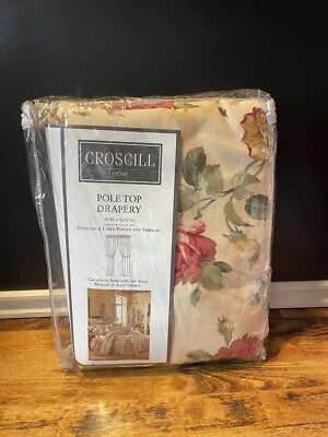Cortinas de amarração Croscill Corsage 2 painéis forrados cortinas superiores 78”X 84” - Imagem 1 de 4