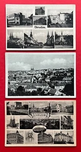 3 cartoline CHRUDIM in Repubblica Ceca 1938 circa vedute della città con chiesa (122965 - Foto 1 di 2