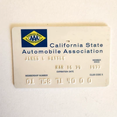 California State Automobile Association Vintage Expired Credit Card CC 1979 - Image 1 of 2