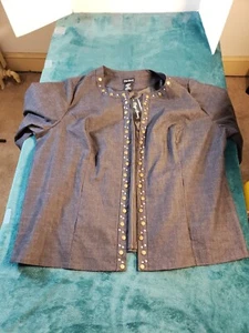 Maggie Barnes Blazer Womens Gray Size 2X Ladies Button Up Career Work NWT - Picture 1 of 9