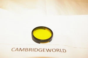 34mm SLIP on YELLOW FILTER GELB GLASS BLACK FRAME - Picture 1 of 1