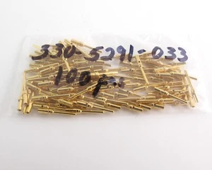Lotto di (100) Contatti Connettore ITT Cannon 330-5291-033 Misura #20 Gold Pin Maschio - Foto 1 di 2