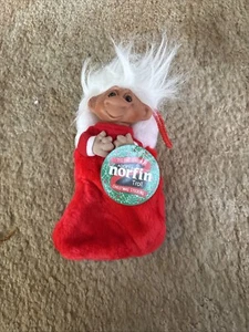 Vintage Norfin Troll Christmas Holiday Stocking 8" - Picture 1 of 5