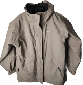 Giacca a vento EMS Eastern Mountain Sports donna L cappuccio kaki Gore-Tex - Foto 1 di 8