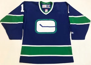 CCM Vancouver Canucks LUONGO #1 NHL Hockey Jersey Adult S Blue Canada Sewn - Picture 1 of 12