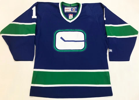 CCM Vancouver Canucks LUONGO #1 NHL Hockey Jersey Adult S Blue Canada Sewn Cover
