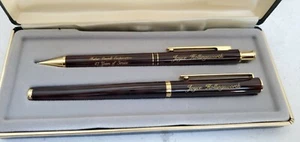 Vintage Uni-Ball Exceed Tintenroller und Bleistift mit Etui - MONOGRAMMIERT  - Bild 1 von 9