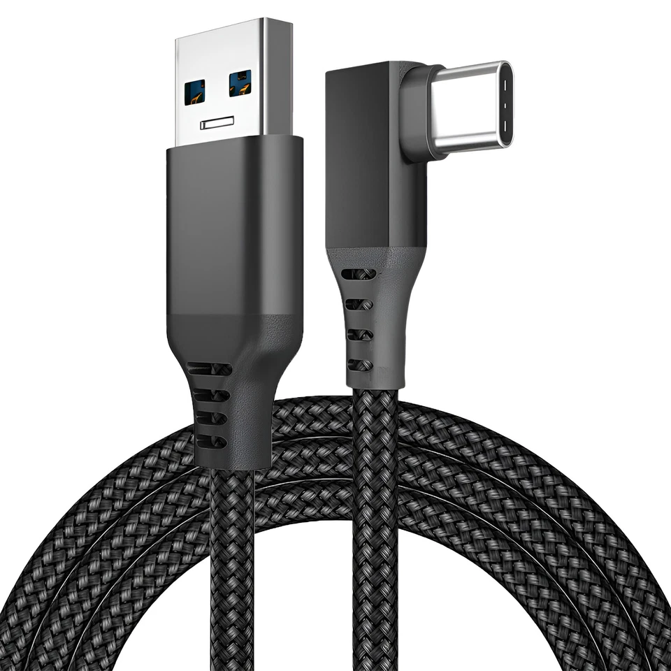 MMOBIEL VR Link Kabel USB zu USB-C - 90 Grad Typ-C Nylon Geflochtenes Kabel - 5m
