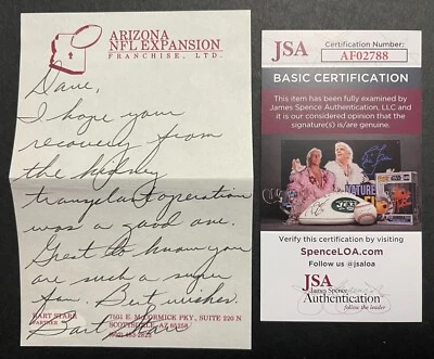 BART STARR JSA Signed Autograph Lengthy Note HOF Green Bay Packers - Image 1 of 3