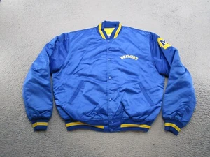 Vintage Starter MLB Milwaukee Brewers Snap Front Satin Jacket Size XL Quilt Read - Picture 1 of 12
