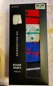 NEW IN BOX Men Boxer Brief Size X-LARGE (40-42) 4 pack, No Boundaries, Tag-Free - Picture 1 of 4