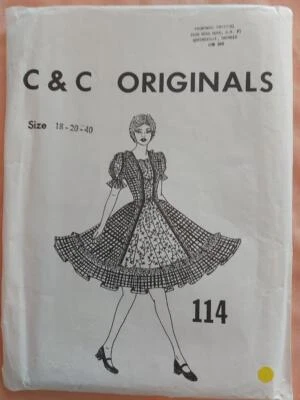 C & C Originals 114 Square Dance Dress Pattern Size 18-20-40 UNCUT - Image 1 of 2