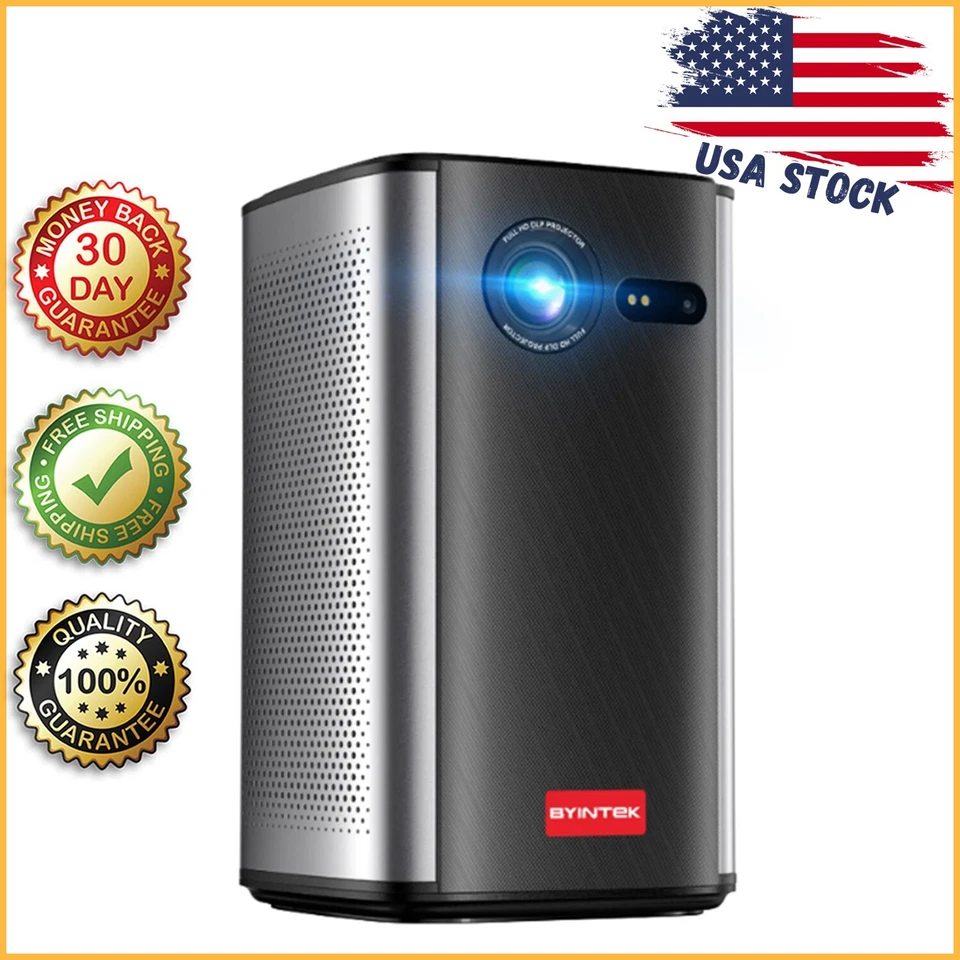 BYINTEK P70 SMART PROJECTOR 3D 4K Portable Mini Wifi Home Theater Full HD 1080P - Image 1 of 4