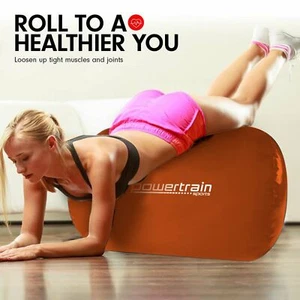 Inflatable Gymnastics Air Barrel Exercise Roller 120cm x 75cm - Orange - Picture 1 of 1