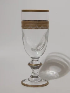 PREZIOSO STILE IMPERO CALICE VETRO SOFFIATO MURANO VENEZIANO DECORO ORO CM 20 - Picture 1 of 7