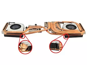MSI RAIDER GE66 MS-1544 LAPTOP HEATSINK FAN ASSEMBLY E32-2501130-A02 *DAMAGES* - Afbeelding 1 van 2