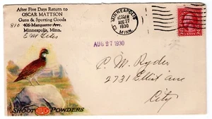 Dupont Flintenpulver 2-seitig mehrfarbig Waffenabdeckung Minneapolis MN 1930 - Bild 1 von 2