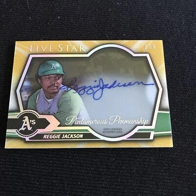 2021 Topps Five Star Reggie Jackson Pentamerous Penmanship Gold Auto #2/5 HOF - Image 1 of 2