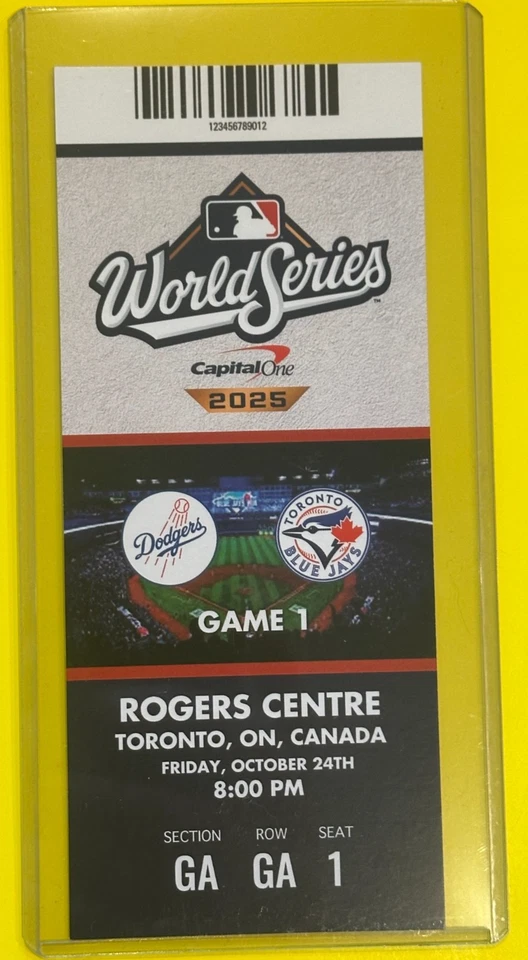 Esbozo de boleto réplica Serie Mundial MLB 2025 LOS DODGERS @ TORONTO BLUE JAYS Juego 1 Foto 1 de 1