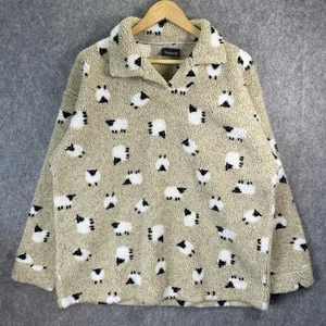 Radish Countrywear Sherpa Fleece Herren Large Beige Sheep Print Kuschelig Doppelflor - Bild 1 von 17