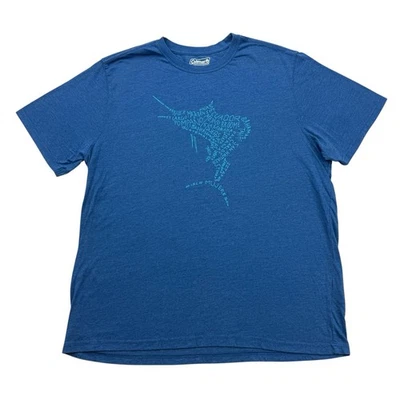 Camisa Coleman Para Hombres XL Azul Pesca Manga Corta Exterior Marlin Pez Foto 1 de 4