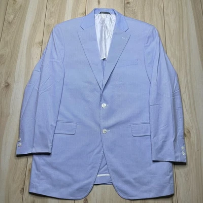 J. Press Mens Seersucker Pernell Long Single-Breasted Sport Coat Size 43L - Image 1 of 4