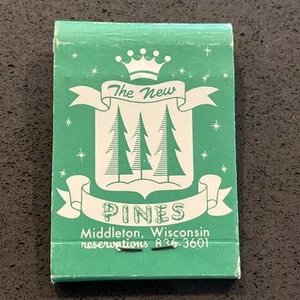 Vintage Matchbook Matches The New Pines Cocktails Steaks Middleton Wisconsin - Picture 1 of 3