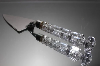 One (1) Shannon Fine Crystal Transition Pastry Server Silver Plate Godinger Box - Image 1 of 4