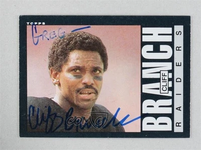 BAS 1985 Topps Cliff Branch #286 Beckett Auth Sticker Auto - Image 1 of 2