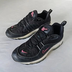 Nike Air Max 98 Black Crimson Trainers Womens UK 7.5 (CN0140 001) 2019 Running - Picture 1 of 24