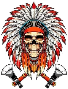 INDIAN Chief SKULL Car Window Vinyl Decal Graphic Laptop Truck Sticker NEW - Picture 1 of 9