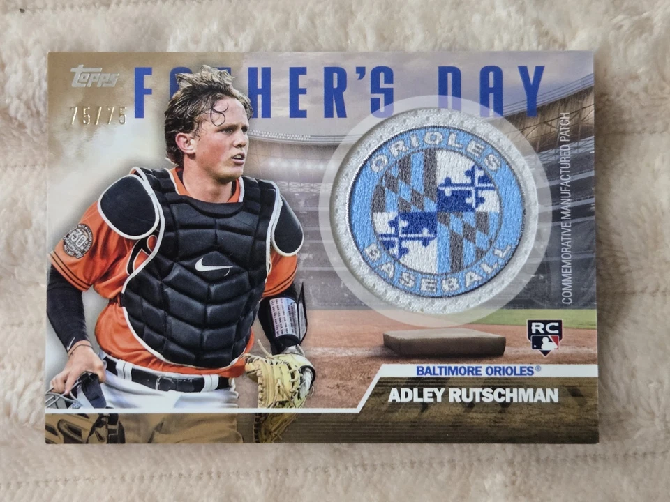 2023 Topps Series 2 Adley Rutschman Fathers Day Rc Relic Gold #'d 75/75 Sp - Image 1 of 2