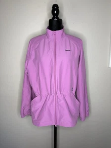 Vintage Reebok Windbreaker Track Jacket Full Zip Womens Large Purple Pink Vtg - Picture 1 of 12