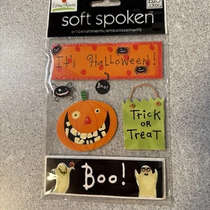 Soft Spoken Embellishments Stickers - “ Ellen- It’s Halloween “ Fall Words - NIP - Picture 1 of 2