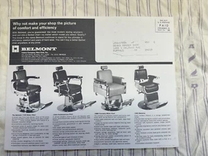 Vintage 50er Jahre BELMONT Friseurstuhl 4 Modelle Schild/Anzeige - Bild 1 von 8