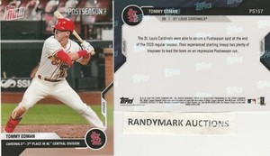 Tommy Edman CARDINALS 2020 TOPPS NOW POSTSEASON 2nd NL CENTRAL PS-157 SP 157 