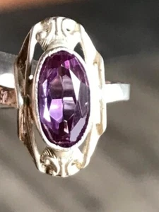 Vintage russischer sowjetischer Sterlingsilber 875 Ring Alexandrit, Damenschmuck 8,5 - Bild 1 von 7