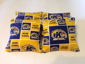 4 KENT STATE CORNHOLE BEAN BAGS TOSS GAME GOLDEN FLASHES FREE SHIPPING - Picture 1 of 1