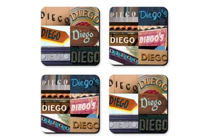 Posavasos personalizados con el nombre DIEGO en fotos de letreros - Juego de 4 - Imagen 1 de 1